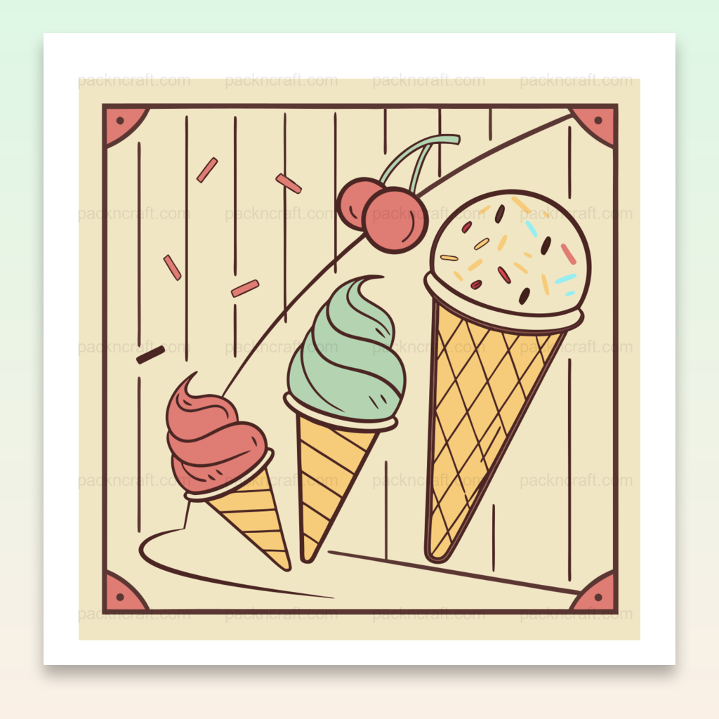 Poster vintage de crème glacée, pour décorations rétro