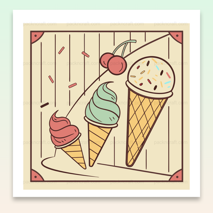 Poster vintage de crème glacée, pour décorations rétro