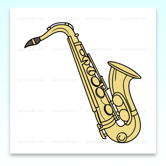 Illustration vectorielle de saxophone pour projets musicaux et créatifs.