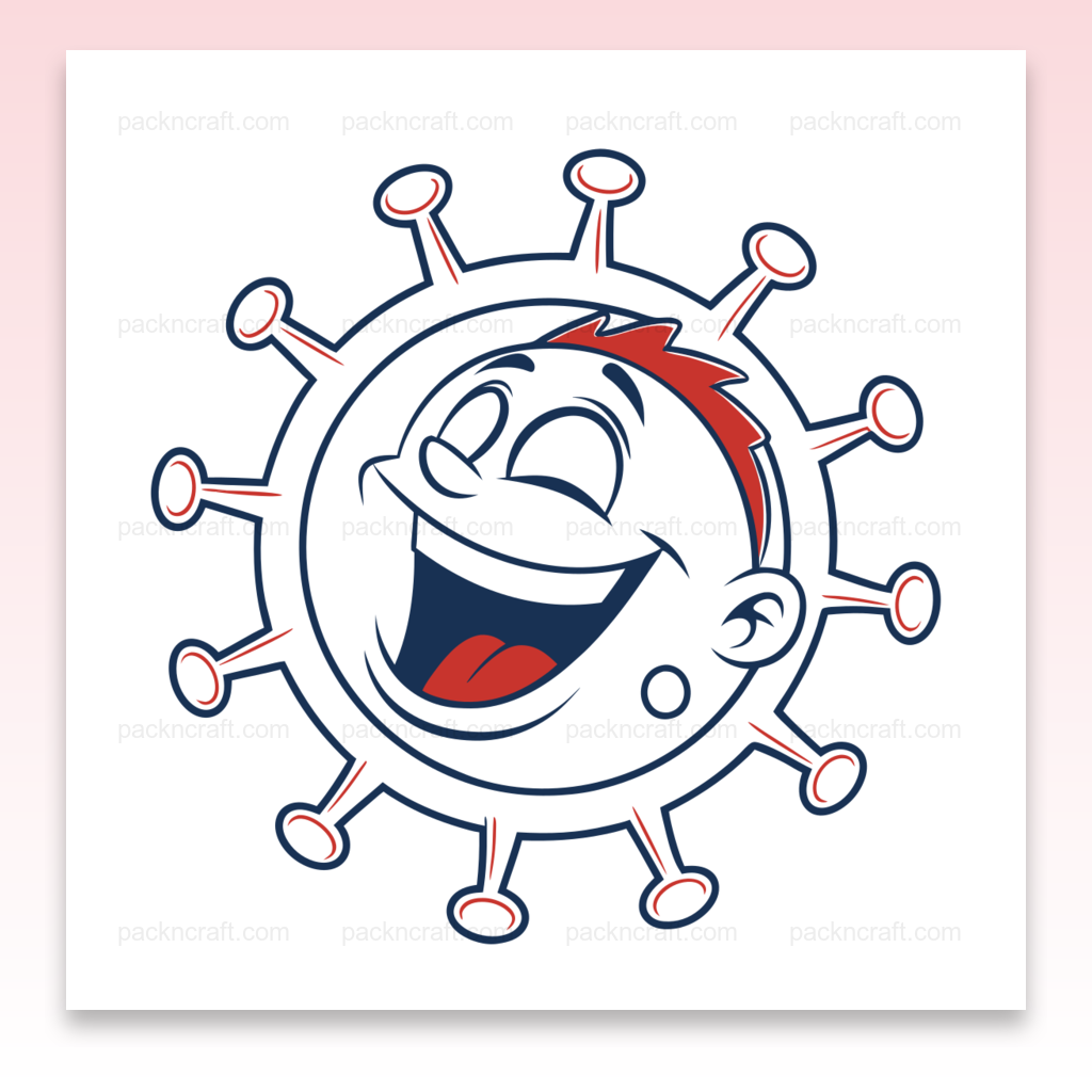 Illustration souriante en style cartoon, idéale pour projets DIY et déco.