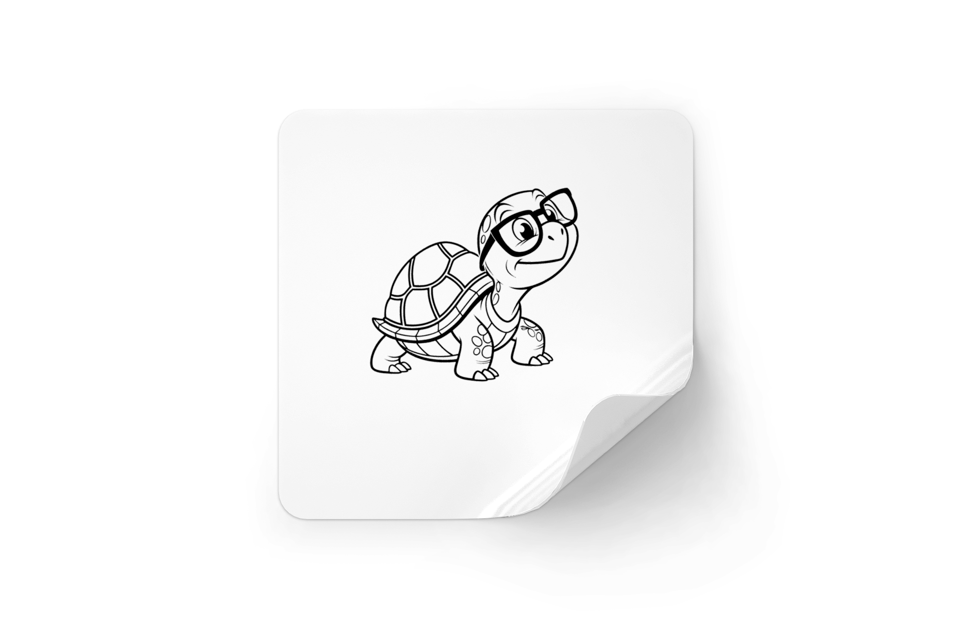 Sticker orné d'un dessin vectoriel amusant de tortue érudite au style éducatif
