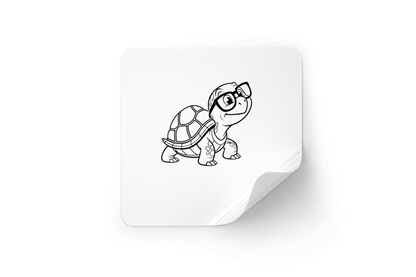 Sticker orné d'un dessin vectoriel amusant de tortue érudite au style éducatif
