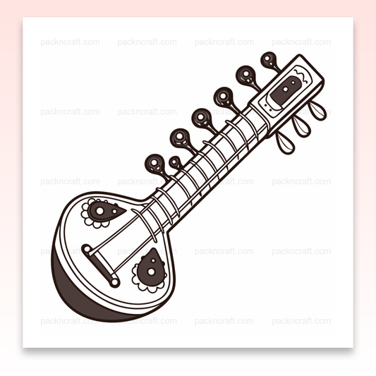 Illustration vectorielle d'une sitar en style dynamique pour projets musicaux