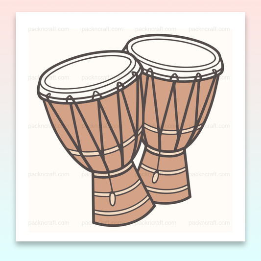 Illustration vectorielle de deux tambours vibrants, parfaits pour projets créatifs et musicaux.