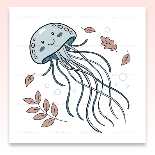 Illustration vectorielle d'une méduse joyeuse pour projets créatifs marins.