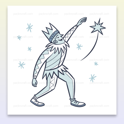 Illustration pastel du Roi Étoilé souriant, adaptée pour projets DIY et décoration.