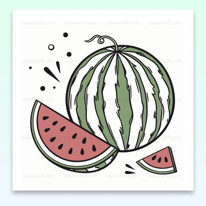 Illustration de pastèque joyeuse en SVG doodle pour déco et papeterie