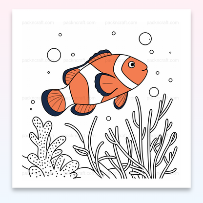Illustration de poisson clown joyeux en SVG estival pour projets créatifs variés