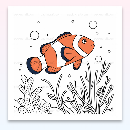 Illustration de poisson clown joyeux en SVG estival pour projets créatifs variés
