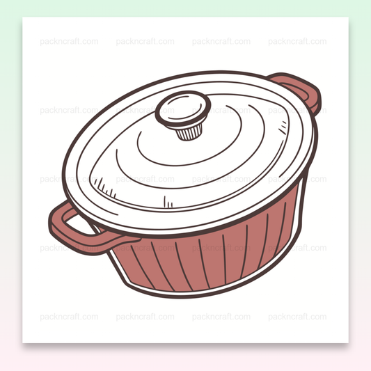 Illustration d'une cocotte en style doodle pour projets créatifs et papeterie