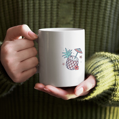 Mug avec motif d'ananas pastel dans un style estival attrayant et tropical
