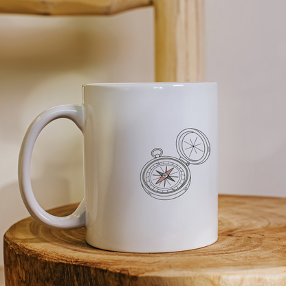 Mug vintage avec boussole exploratrice style aventure inspirant l'exploration