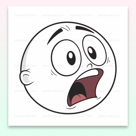 Illustration SVG d'un visage surpris en style doodle pour projets créatifs