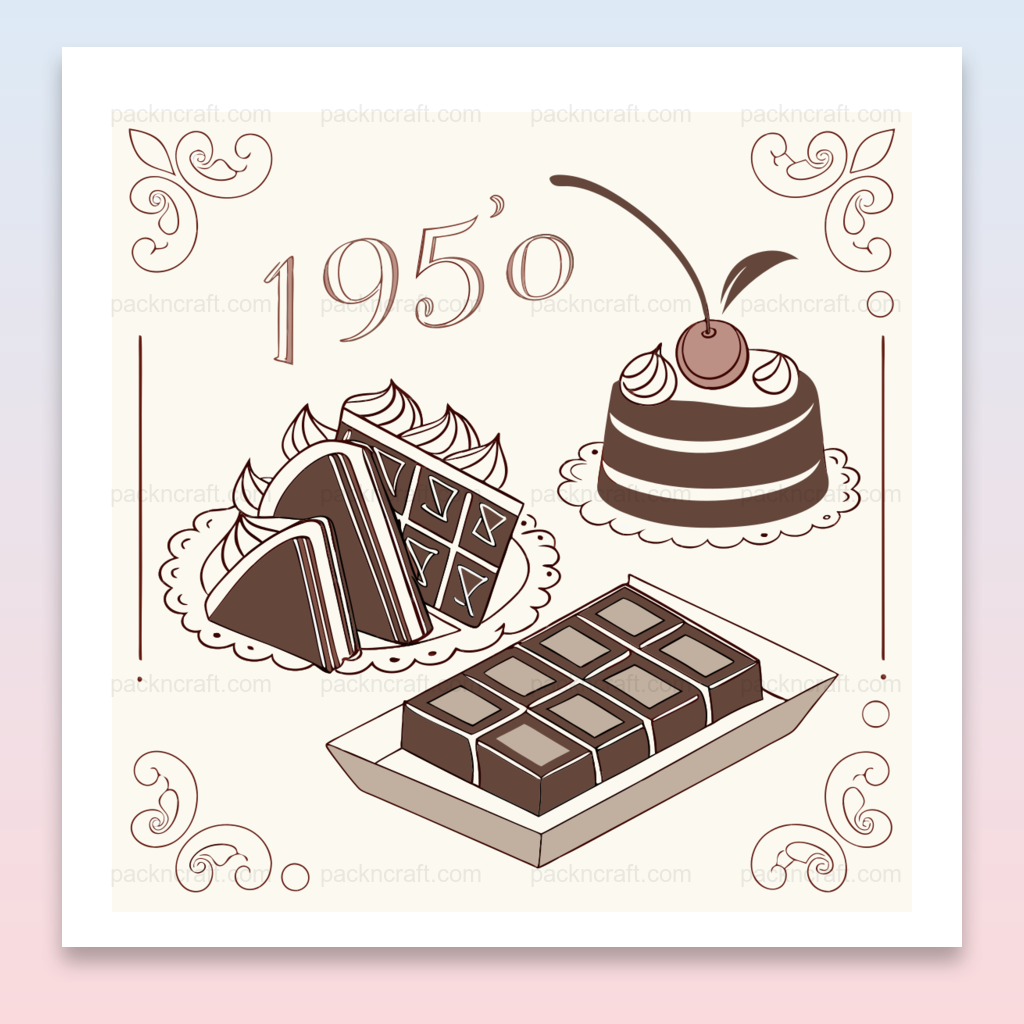 Affiche rétro chocolatée, sucreries années 50