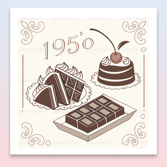 Affiche rétro chocolatée, sucreries années 50