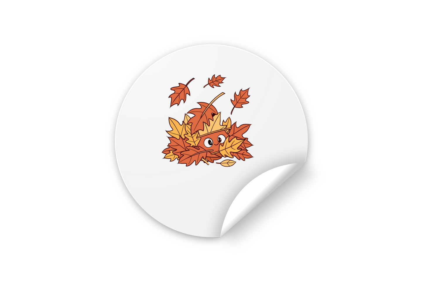 Sticker automnal minimaliste avec écureuil ludique sur fond neutre