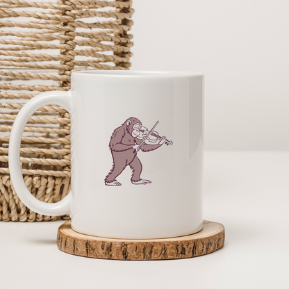 Mug avec singe joueur de violon style animation conviviale et artistique