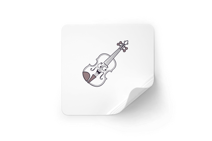 Sticker avec icône minimaliste d’un violon symbolisant la créativité musicale