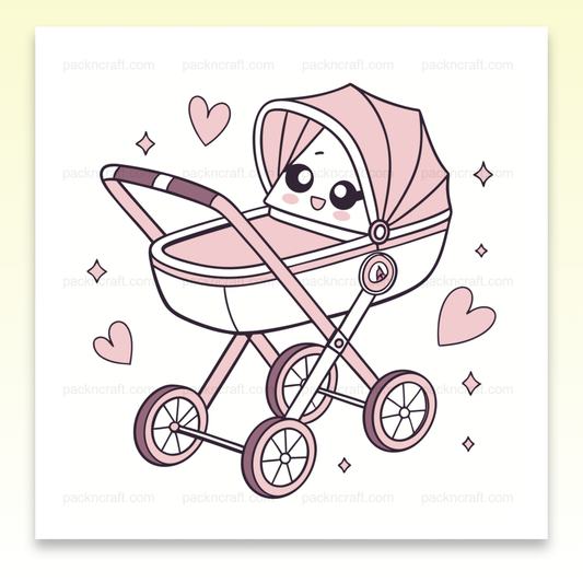 Poussette kawaii vintage idéal pour papeterie