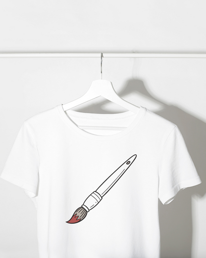 T-shirt avec pinceau stylisé minimaliste pour amateurs d'art et DIY