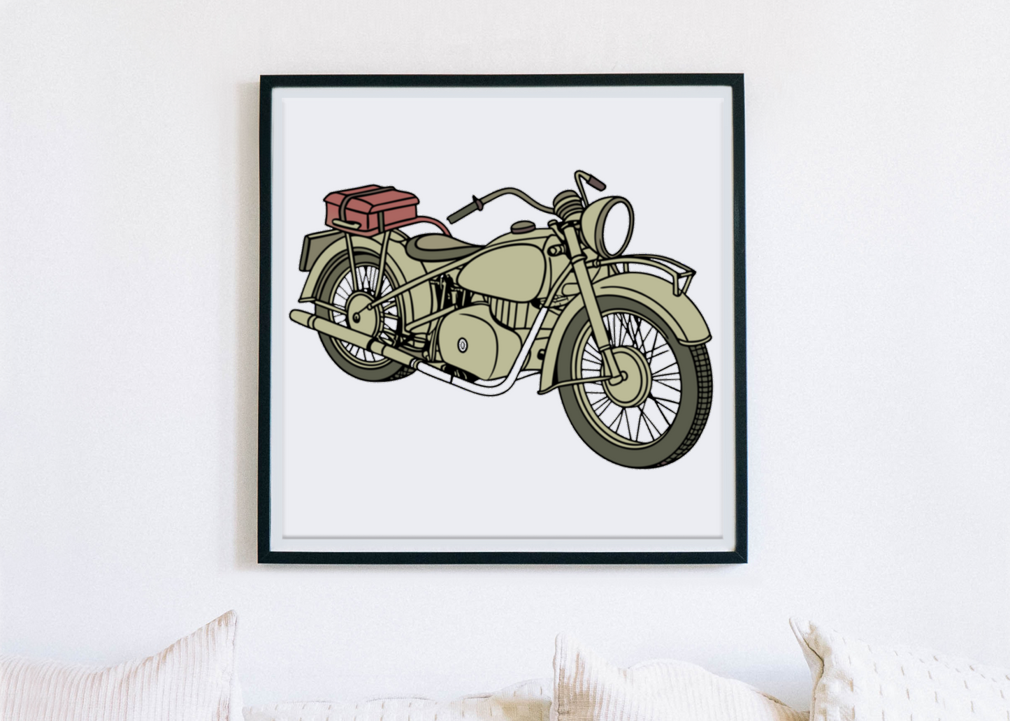 Affiche artistique de moto Ural M72 pour cadre