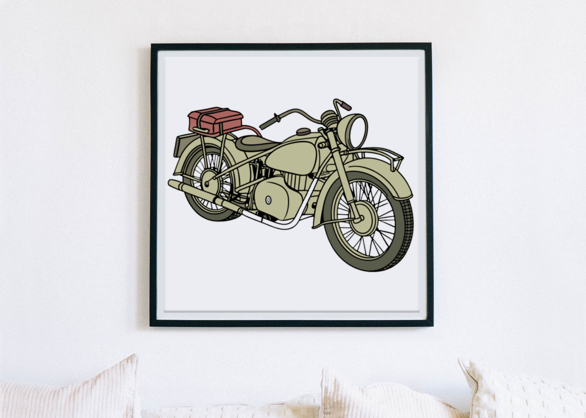 Affiche artistique de moto Ural M72 pour cadre