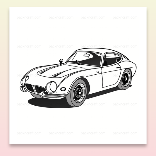 Visuel vintage d'une voiture emblématique, idéal pour un style rétro distinctif.