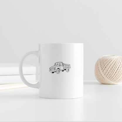 Mug avec camion souriant style enfantin couleur vive et design ludique