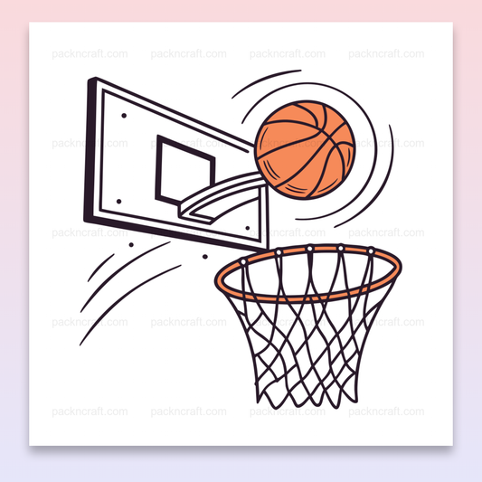 Illustration vectorielle d'un panier de basket en action, parfait pour l'éducation et la déco sportive.