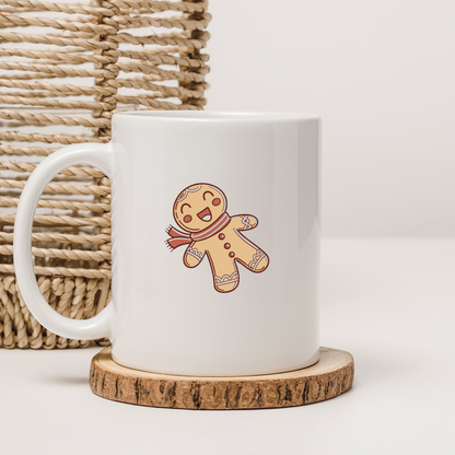 Mug avec bonhomme en pain d'épices doodle apportant une ambiance hivernale chaleureuse
