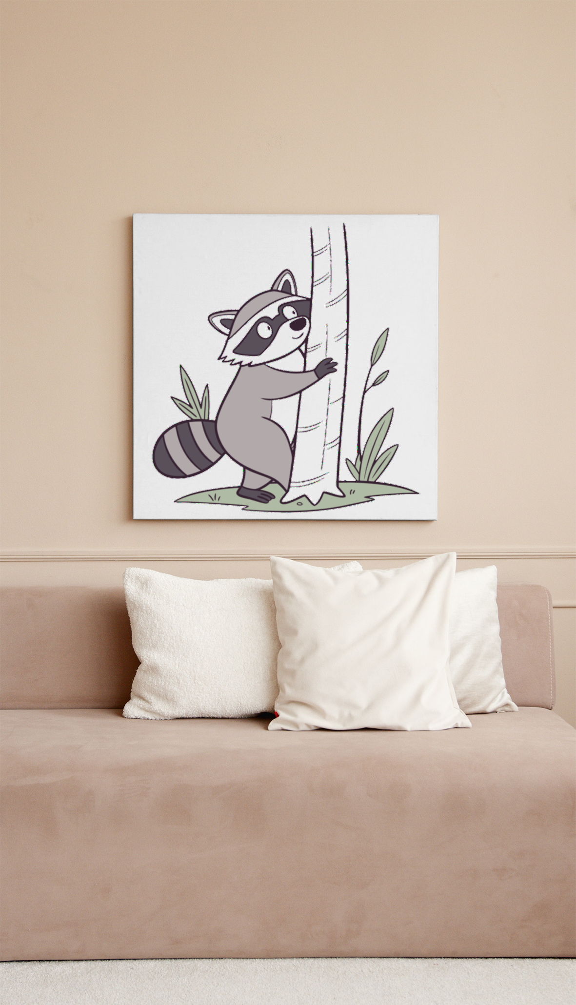 Cadre en bois avec raton amusant dans une scène forestière joyeuse et magique