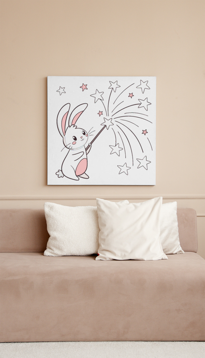 Illustration encadrée d'un lapin charmant pour décorer votre espace