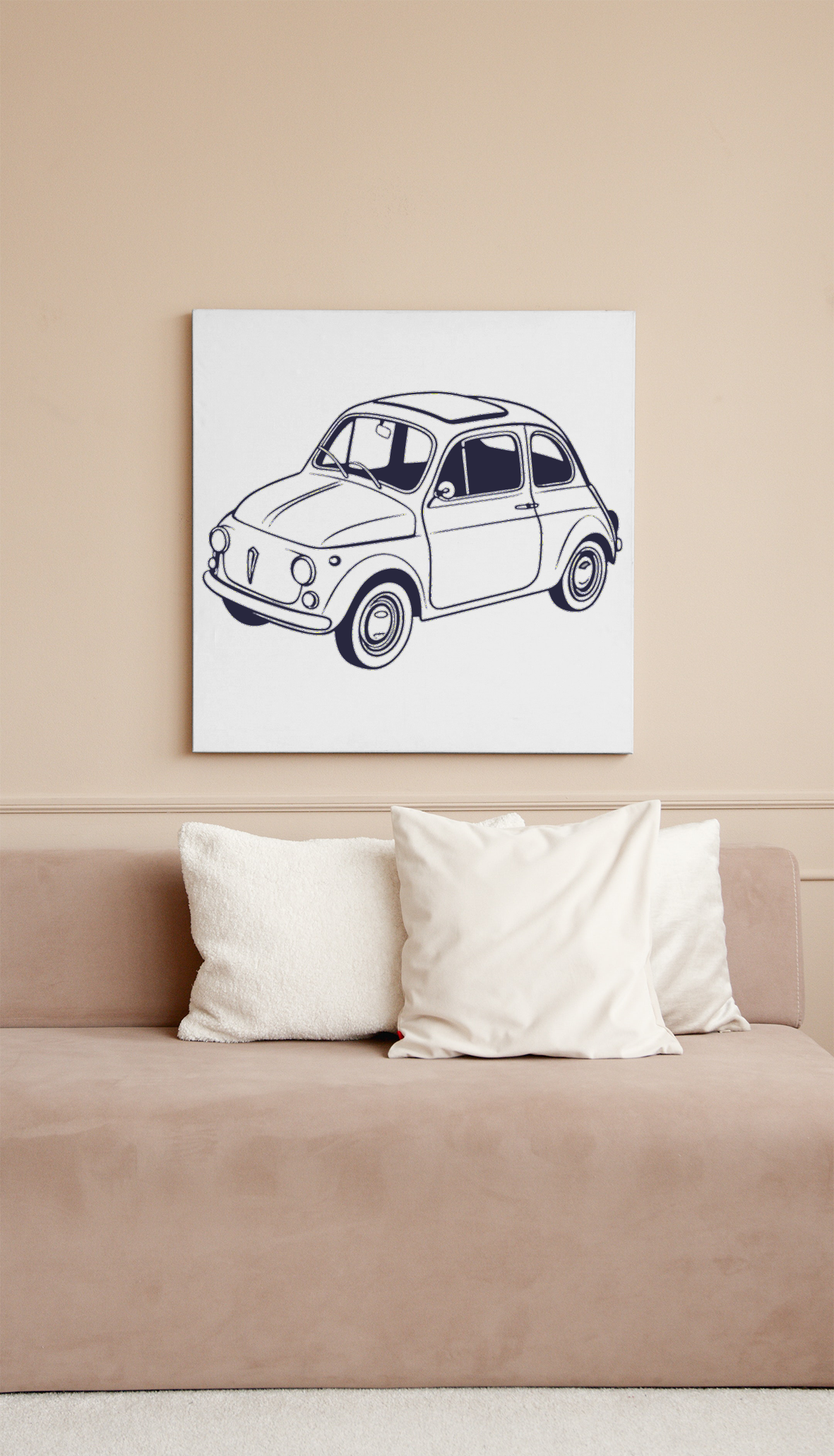 Vintage Fiat Joyride | Light Ink SVG | Retro Style