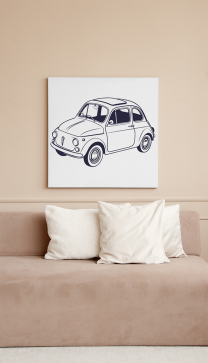 Vintage Fiat Joyride | Light Ink SVG | Retro Style