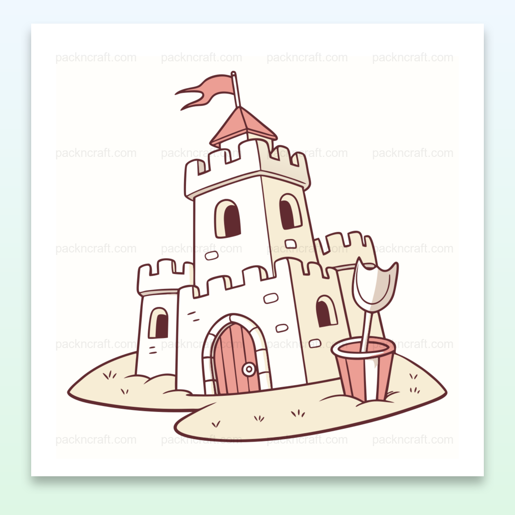Illustration de château de sable en SVG idéale pour projets DIY et éducatifs.