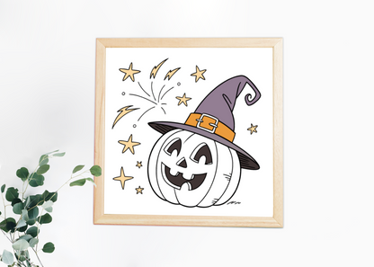 Cadre à thème Halloween avec doodle citrouille souriante en arrière-plan festif