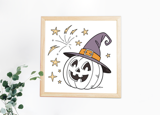 Cadre à thème Halloween avec doodle citrouille souriante en arrière-plan festif
