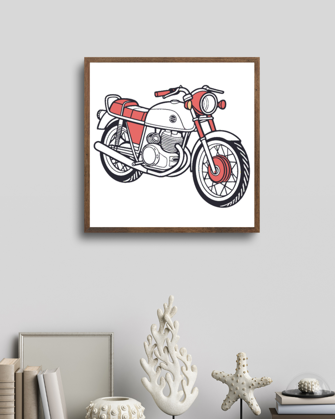 Dessin de cadre Moto Guzzi Le Mans 1976 pour impressions artistiques