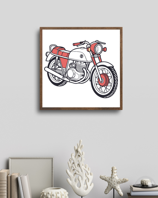 Dessin de cadre Moto Guzzi Le Mans 1976 pour impressions artistiques