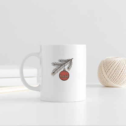 Mug avec motif festif orné d'une élégante boule de Noël suspendue