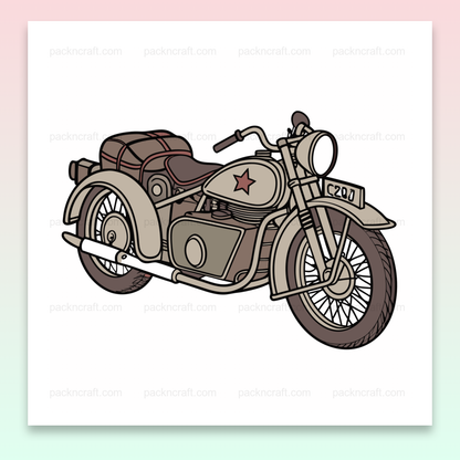Design vectoriel de moto sidecar Ural rétro pour déco vintage