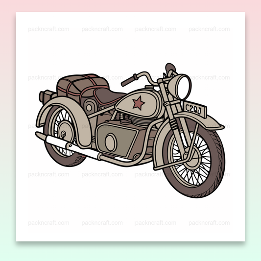 Design vectoriel de moto sidecar Ural rétro pour déco vintage