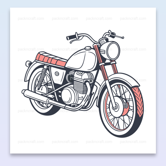 Illustration moto rétro stylisée, parfaite pour le voyage, en fichier numérique SVG.