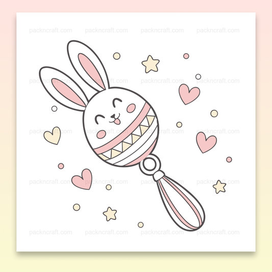 Motif lapin vintage kawaii sur fond blanc