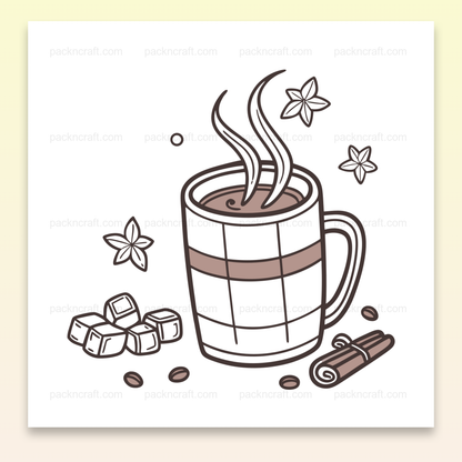 Illustration de chocolat chaud doodle, parfaite pour faire des stickers et projets DIY.