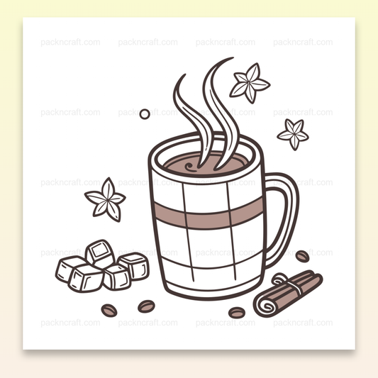 Illustration de chocolat chaud doodle, parfaite pour faire des stickers et projets DIY.