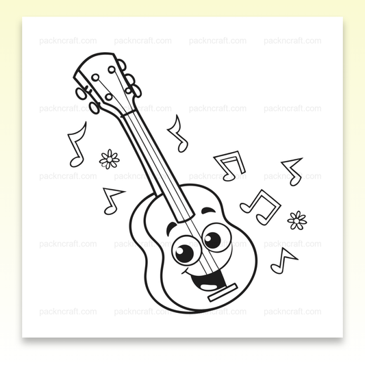 Illustration joyeuse de guitare en SVG pour musique et création.