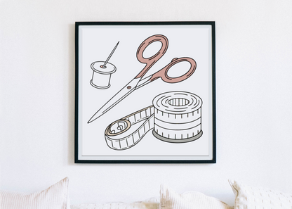 Ciseaux et Bobines | SVG Élégant | Couture Vintage
