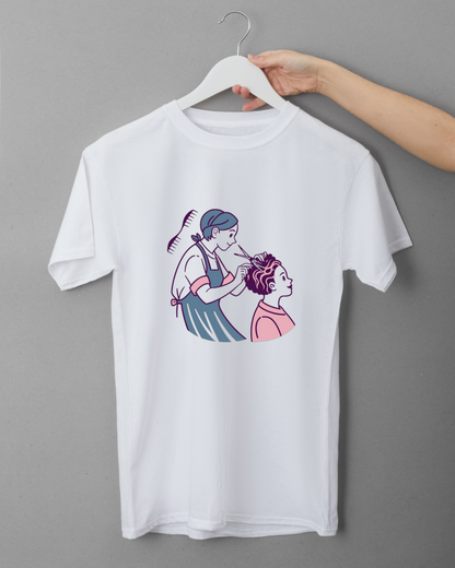 Coiffeuse Détendue | Style Illustratif | Salon Vintage