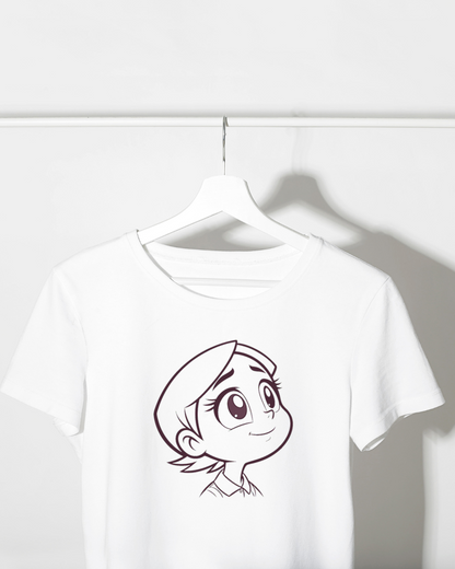 T-shirt avec design vectoriel enfant rêveur en haut ciel étoilé
